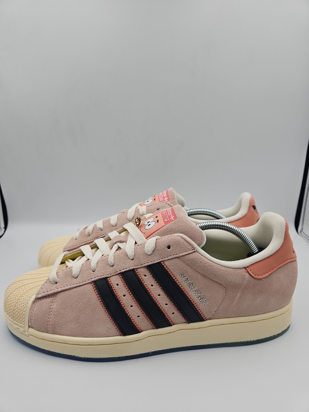 adidas Pink Suede Sneakers with Black Stripes